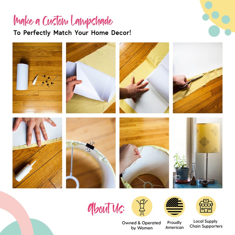 I Like That Lamp Styrene Sheet for Lampshade (17.5" Height x 40" Length) - Adhesive Roll for DIY Round Drum Lamp Shade - Repair Damaged Shades - Make a New Lampshade - Compatible with All Materials - Image 5